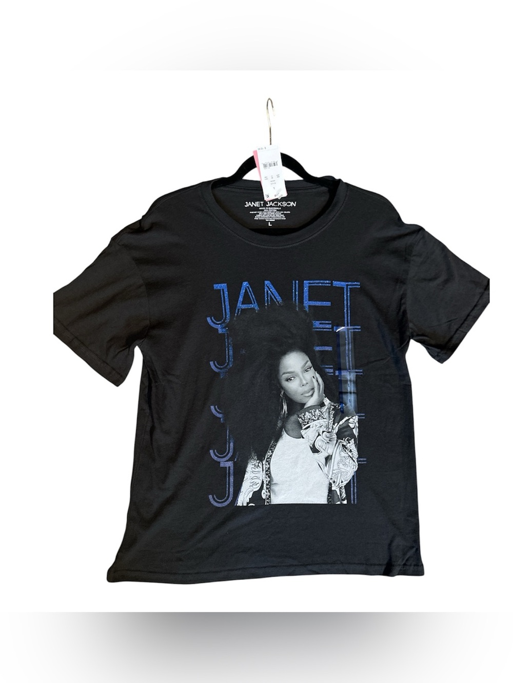 Janet Jackson 2024 Graphic Concert Style T-Shirt Black Blue Size Large. NWT.